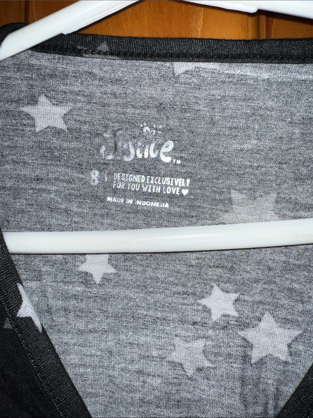 Justice Black Long Sleeve Star Print Tee